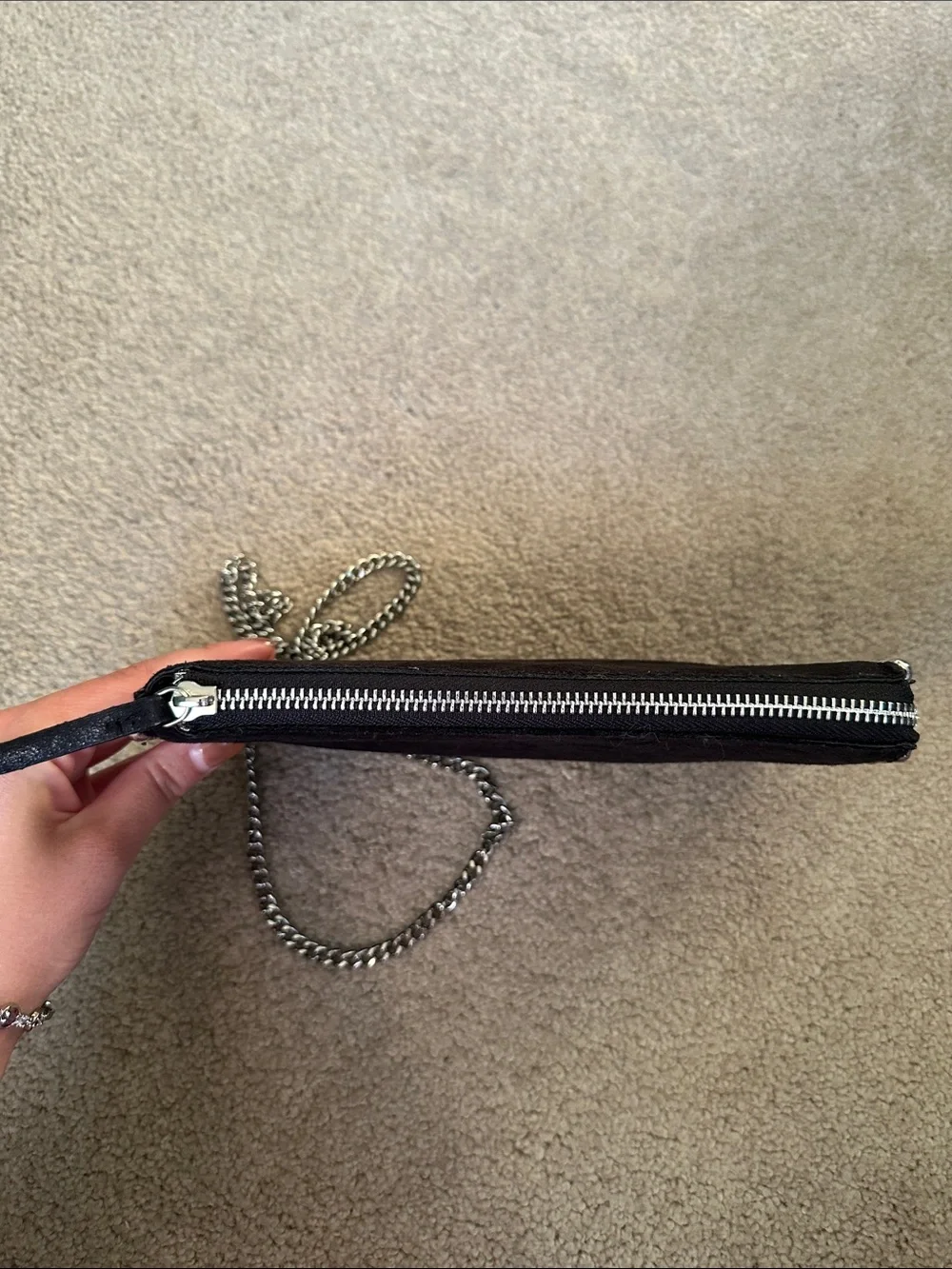 Zara Black Chain Crossbody Clutch with Stud Trim - Picture 9 of 10